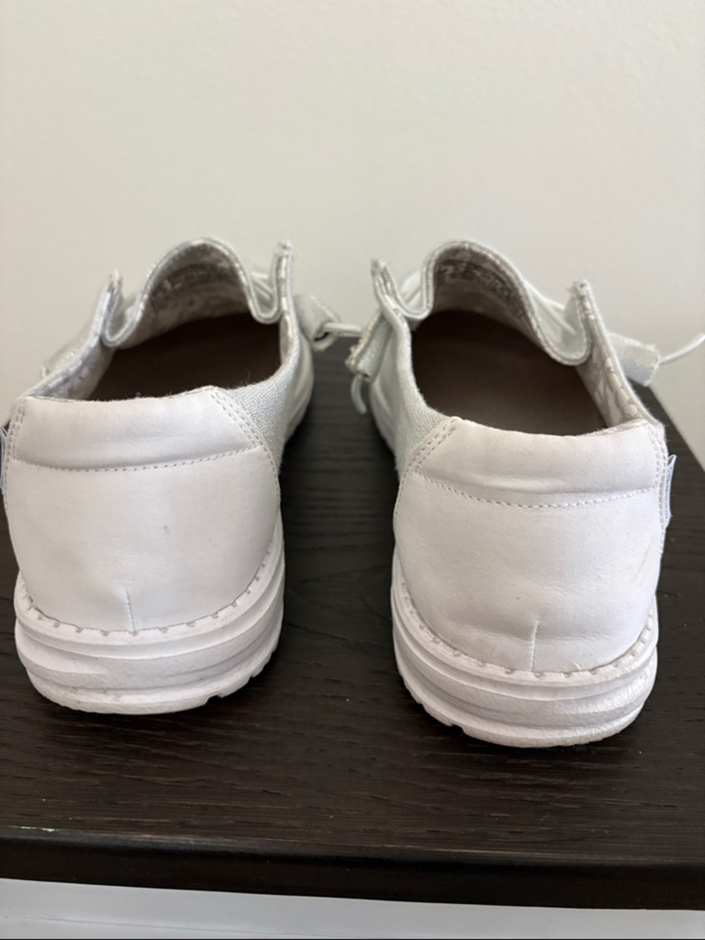 Hey Dude Silver Shimmer Woven Slip-Ons - Picture 3 of 5